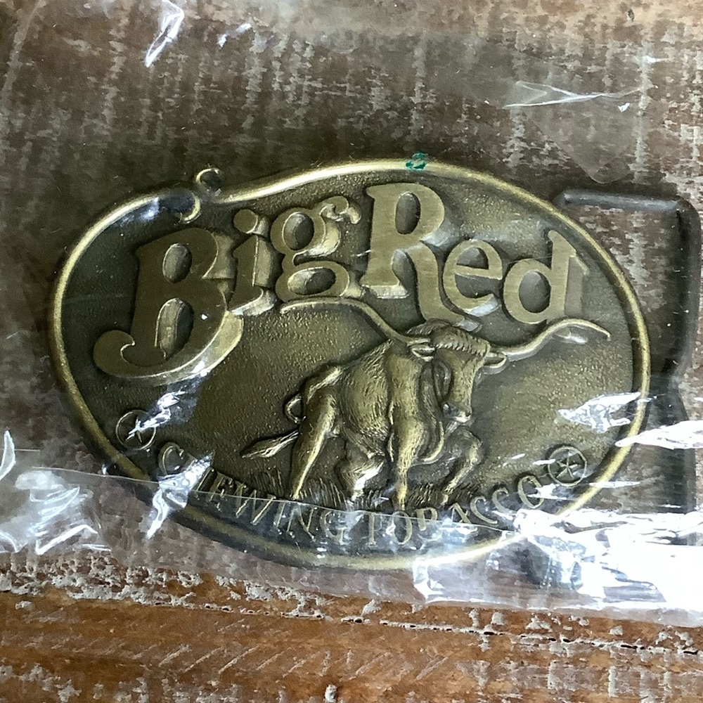 Vintage Big Red Chewing Tobacco Belt Buckle Collectible Tobacco